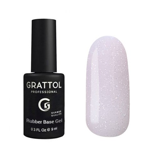 База для ногтей Grattol Rubber Base Glitter 3, 9 мл GTGB3 - фото 444160