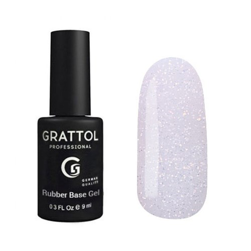 База для ногтей Grattol Rubber Base Glitter 4, 9 мл GTGB4 - фото 444163