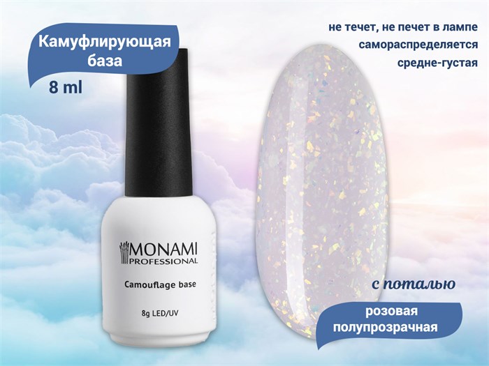 База для ногтей Monami камуфлирующая Sweet Dream, 8 мл mi/dream Sweet - фото 444766