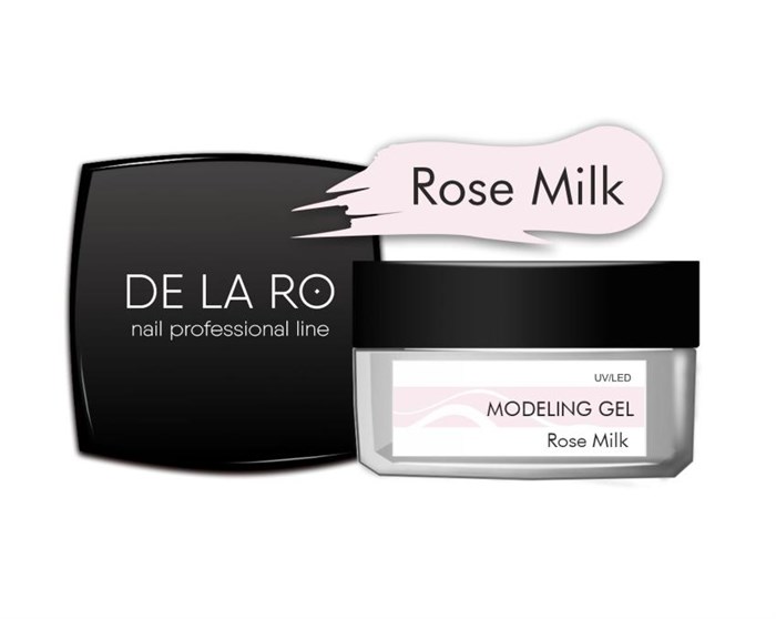 Гель для ногтей Delaro моделирующий однофазный Rose Milk, 15 г Del/MgRM15 - фото 447847