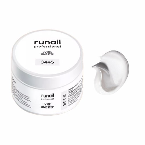 Гель для ногтей ruNail однофазный, белый, 15 г 3445 - фото 448662