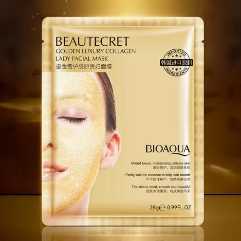 Гидрогелевая маска для лица BIOAQUA Beautecret Golden Luxury Collagen, 28 г BQY90522 - фото 461556