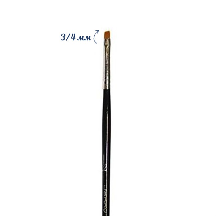 Кисть для геля Jenny скошенная №1 с черной ручкой J-1SD - фото 467370