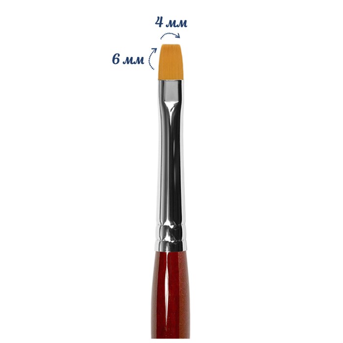 Кисть для геля Roubloff плоская №04 синтетика GC23R-4 - фото 467449
