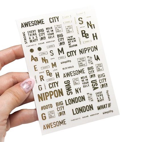 Металлизированные 3D наклейки IBDI Nails CITY, золото id/3DCITYgold - фото 472399