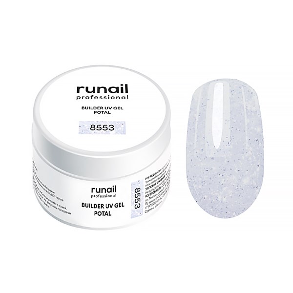 Моделирующий УФ-гель для ногтей ruNail BUILDER UV GEL POTAL №8553, с поталью, 15 г 8553 - фото 472824