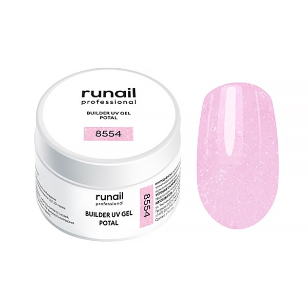 Моделирующий УФ-гель для ногтей ruNail BUILDER UV GEL POTAL №8554, с поталью, 15 г 8554 - фото 472829
