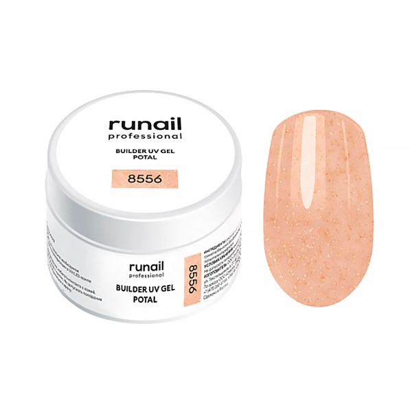 Моделирующий УФ-гель для ногтей ruNail BUILDER UV GEL POTAL №8556, с поталью, 15 г 8556 - фото 472839