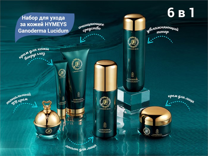 Набор для ухода за кожей HYMEYS Ganoderma Lucidum, 6 в 1 XXM87211 - фото 473180
