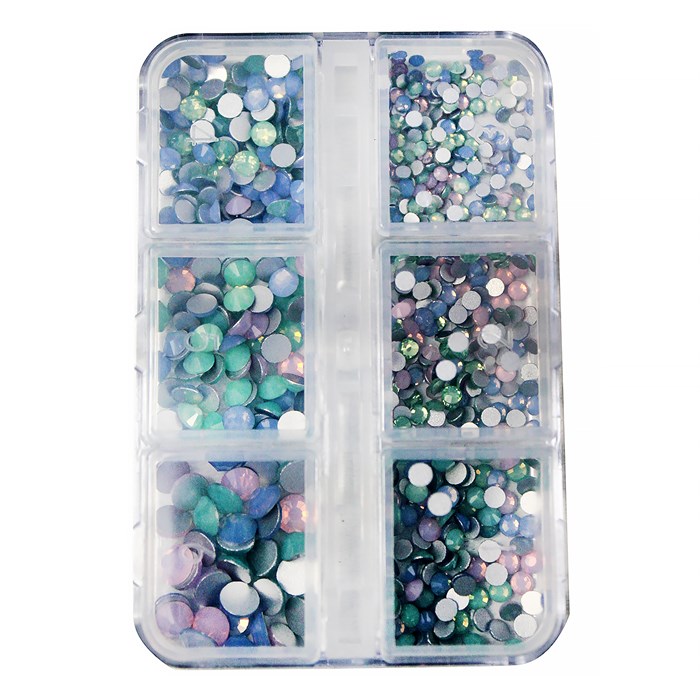 Набор страз в кейсе Mixed Sizes Mix Opal №4, 6 ячеек LZ04 - фото 473506