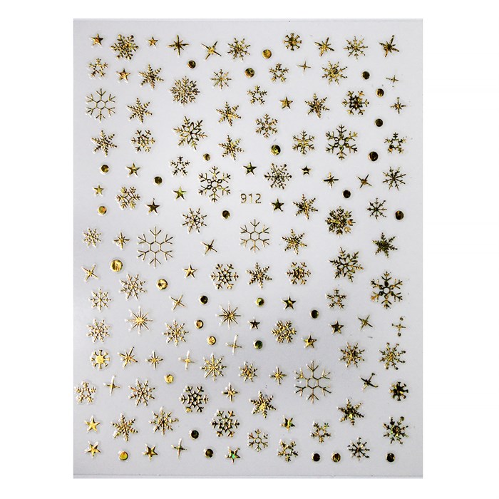 Наклейки Joyful Снежинки №912 Gold Holography JO-912GH - фото 473998