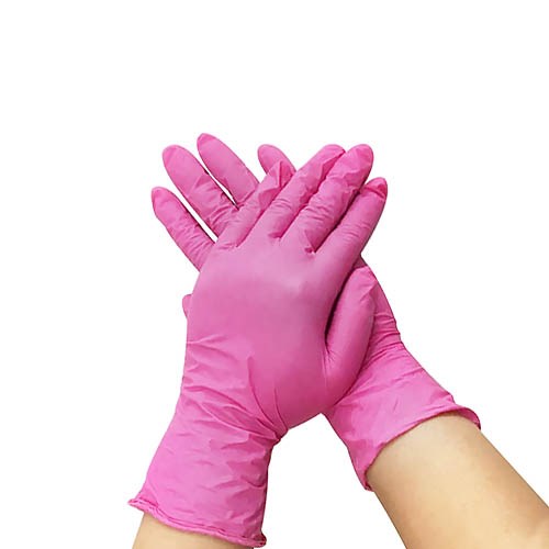 Перчатки витрил розовые WALLY PLASTIC размер L 100 шт./уп. WP003008 - фото 476881
