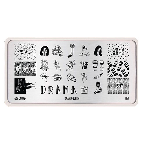 Пластина для стемпинга Go Stamp 04 Drama queen GS04PL - фото 478574