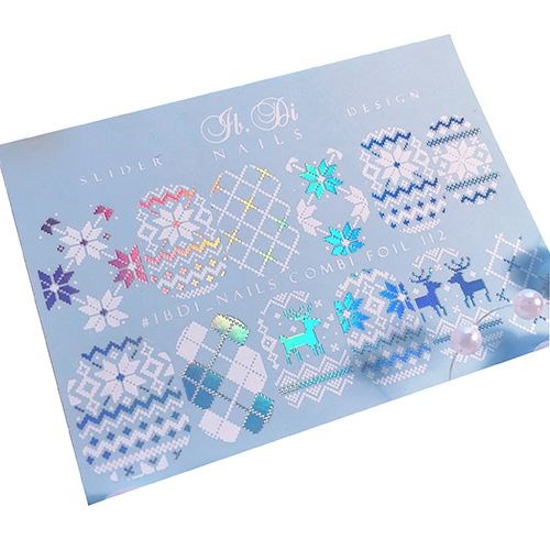 Слайдер фольгированный IBDI Nails COMBI FOIL 112 id/C112сг+б - фото 483993