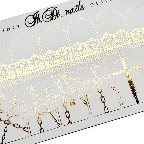 Слайдер фольгированный IBDI Nails FOIL 20 золото id/f20g - фото 484014