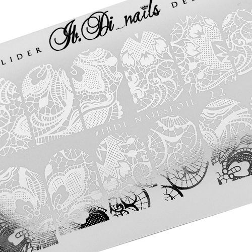 Слайдер фольгированный IBDI Nails FOIL 22 серебро id/f22s - фото 484018