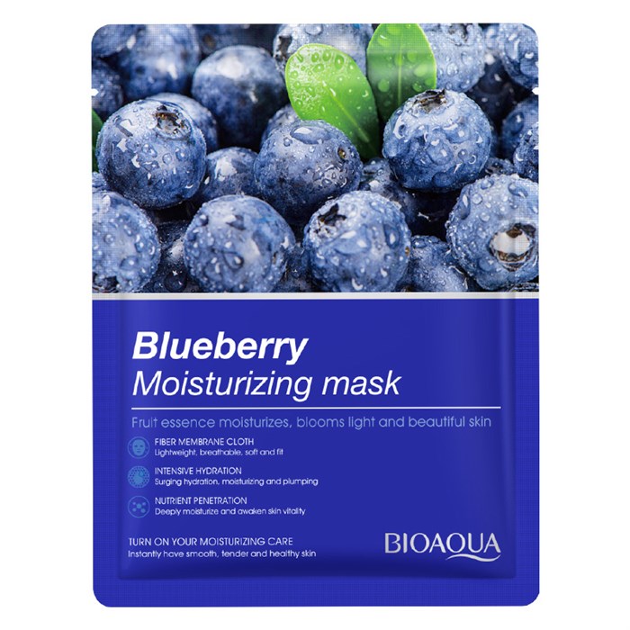 Увлажняющая тканевая маска для лица BIOAQUA Черника, 25 г BQY81228 - фото 489835