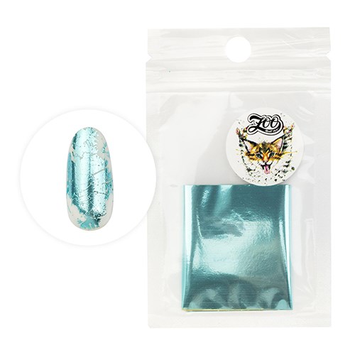 Фольга для дизайна Zoo Nail Art переводная глянцевая голубая №1422, 4*50 см zn/1422 - фото 490762