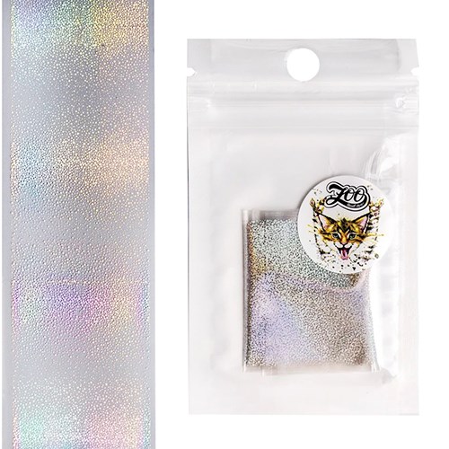 Фольга переводная (4*50см) хром голография мелкие крошки №1460, Zoo Nail Art zn/1460 - фото 490948