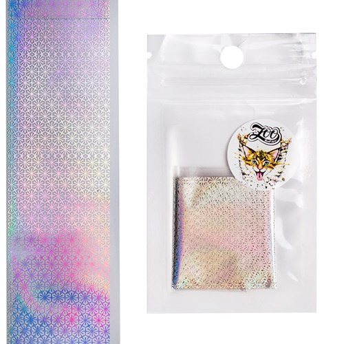Фольга переводная Zoo Nail Art №1472 хром голография снежинки, 4*50 см zn/1472 - фото 491027