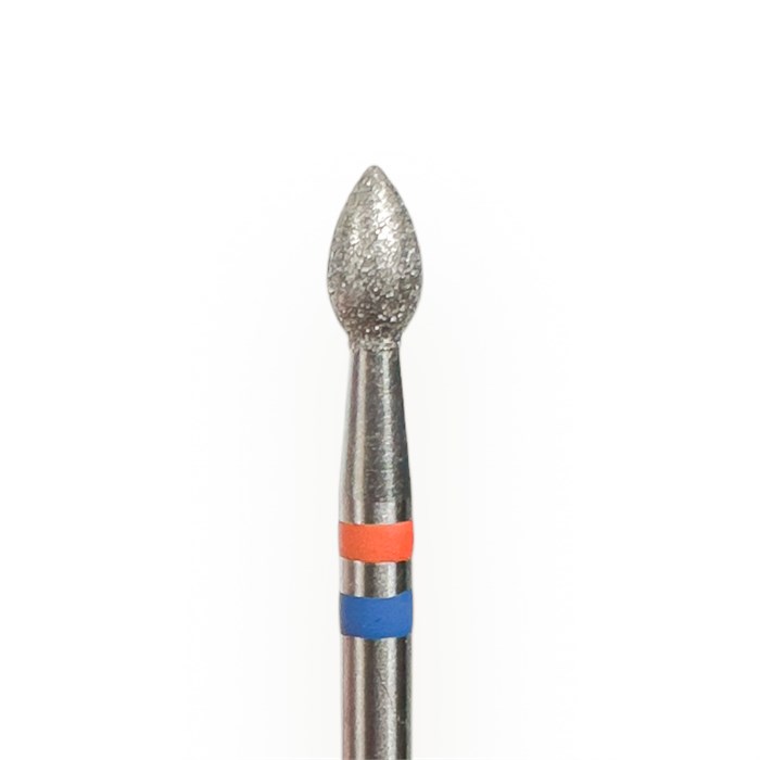 Фреза алмазная КМИЗ, средне-мелкая (сине-красная) насечка, Ø0,4 см, капля закругленная 118523tw - фото 492261