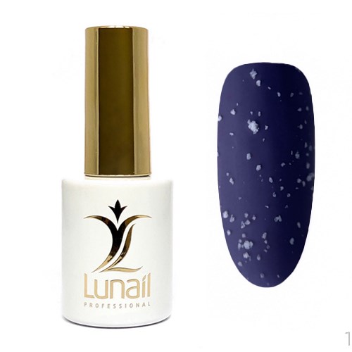 Lunail Матовый топ без липкого слоя с хлопьями «SNOW matte» - белые, 10 мл Ln/msw - фото 494587