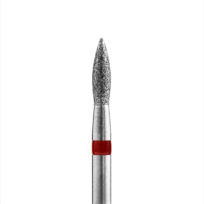 Алмазная фреза Кристалл мягкая (красная) насечка, Ø0,23 см, L80, пламя острое К56.243.080.23м(2) - фото 495911