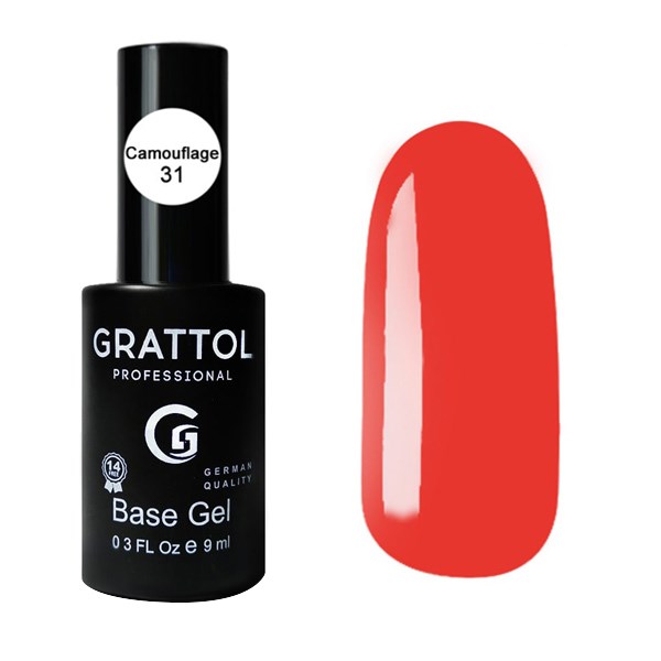 База для ногтей Grattol Base Camouflage 31, 9 мл GTBC31 - фото 497751