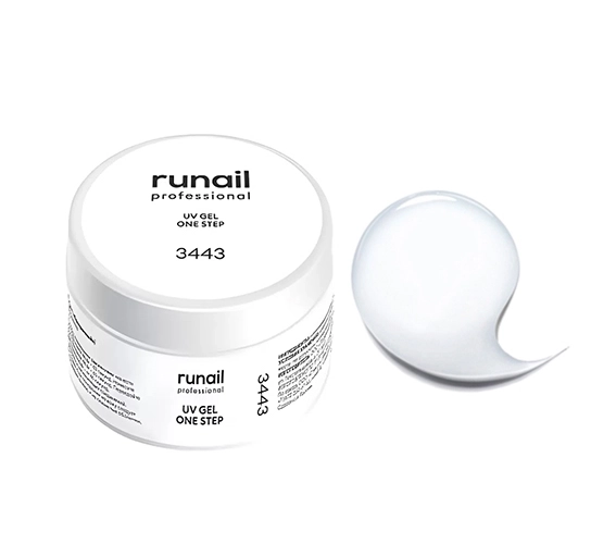Гель для ногтей ruNail однофазный, прозрачный, 15 г 3443