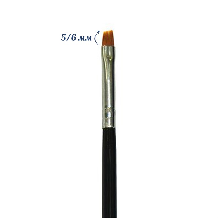 Кисть для геля Jenny скошенная №3 с черной ручкой J-3SD - фото 530085