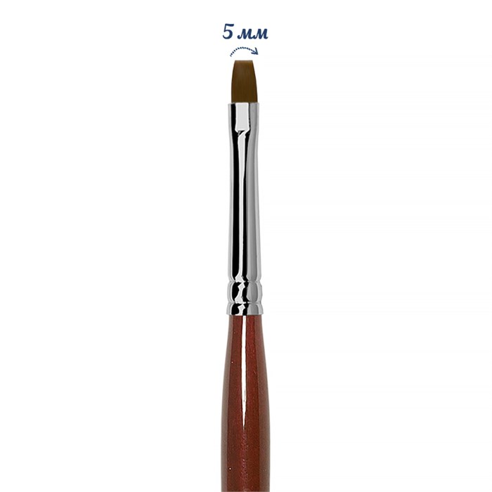 Кисть для геля Roubloff плоская №05 синтетика GN23R-5 - фото 530158