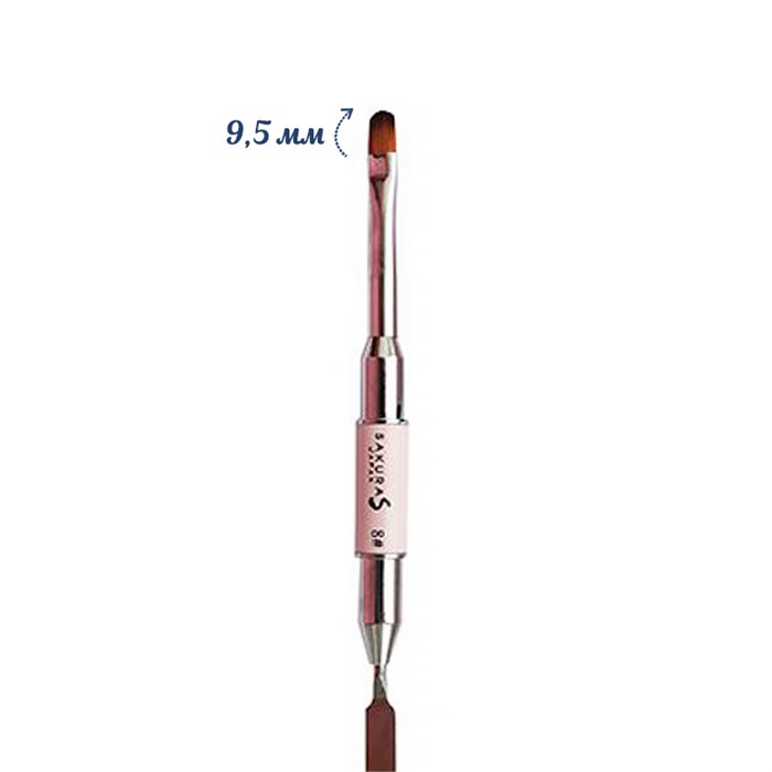 Кисть для геля Sakura овальная №8 и лопатка, длина ворса 9,5 мм sb23 - фото 530227