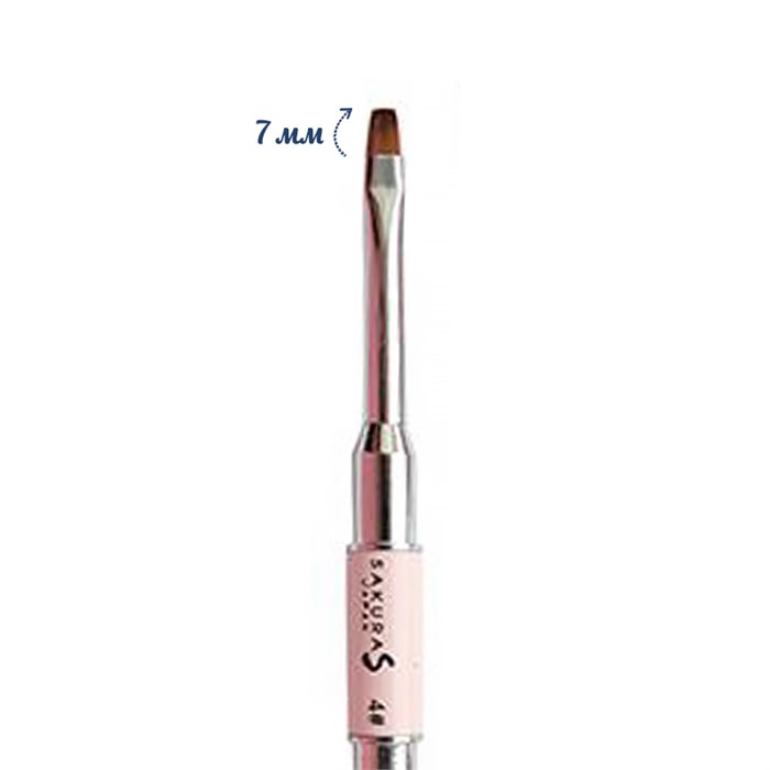 Кисть для геля Sakura плоская №4 с лопаткой, длина 7 мм sb20. - фото 530260