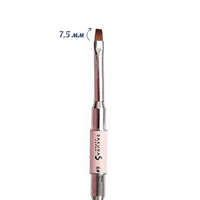 Кисть для геля Sakura плоская №6 и лопатка, длина 7,5 мм sb22 - фото 530264