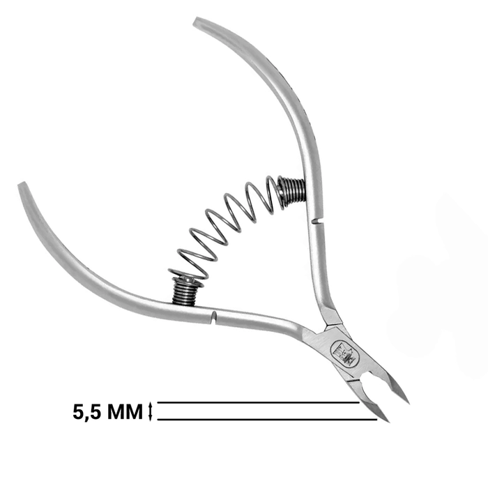 Кусачки для кутикулы Hanzo Steel,на пружине, лезвие 5,5 мм, длина инструмента 105 мм MS 02/5.5