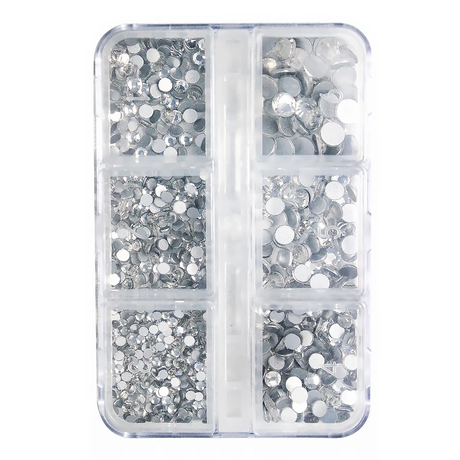 Набор страз в кейсе Mixed Sizes Crystal №1, 6 ячеек LZ01