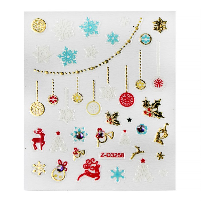 Наклейки 3D для дизайна ногтей Christmas Sticker №7 OM-T07 - фото 538121