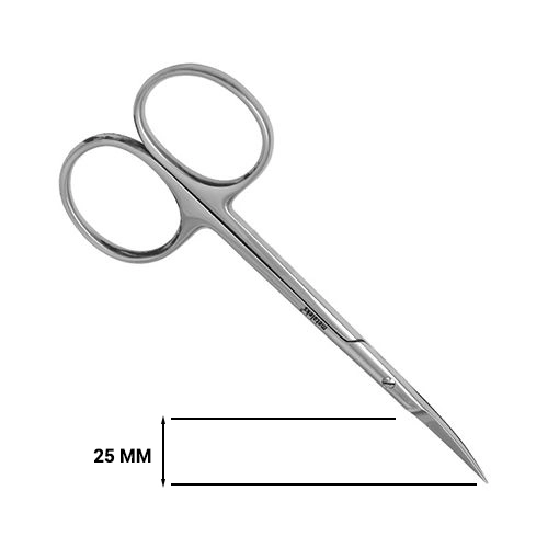 Ножницы для кутикулы Metaleks, 10,5 см кромка 25 мм RMS-09RP