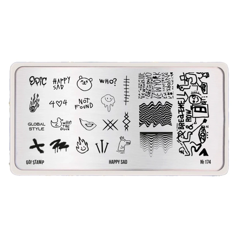 Пластина для стемпинга Go Stamp 174 Happy Sad GS174PL