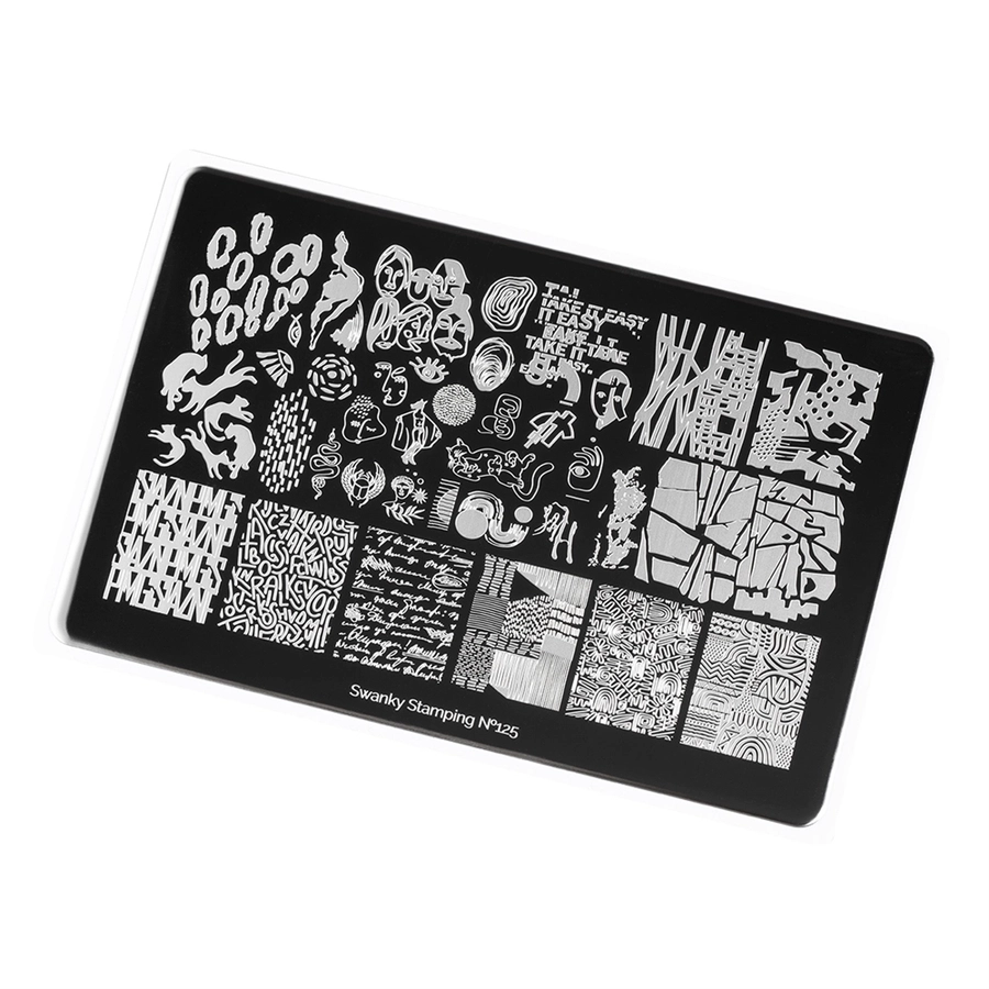 Пластина для стемпинга Swanky Stamping №125 большая, размер 14,5*9,5 см SS125