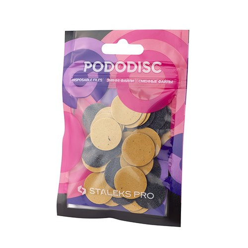 Сменные файлы на мягкой основе для педикюрного диска PODODISC STALEKS PRO M 80 грит (50 шт.) PDFS-20-80 - фото 552044