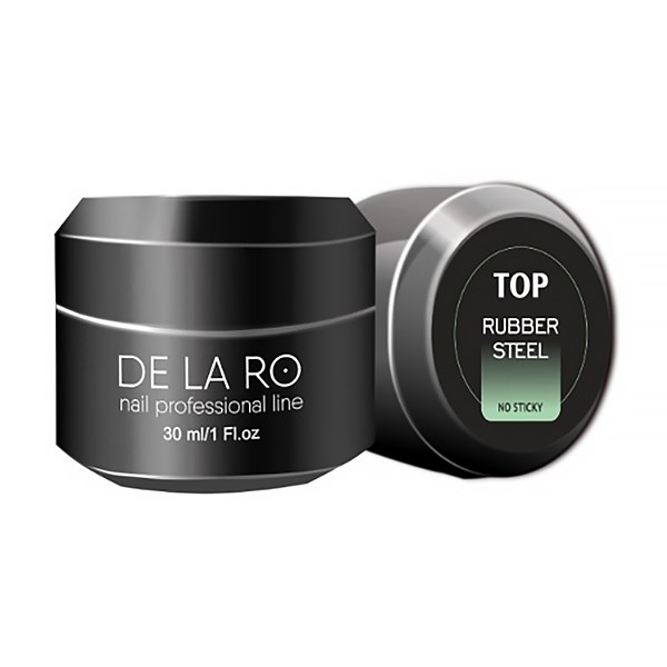 Топ для ногтей Delaro Top Rubber Steel no Sticky средней вязкости, 30 мл Del/TRS30 - фото 555700