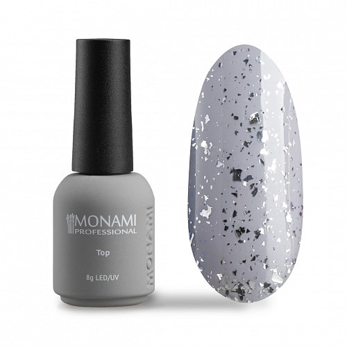 Топ для ногтей Monami Super Shine top Potal Silver, 8 мл mi/tps8 - фото 556256