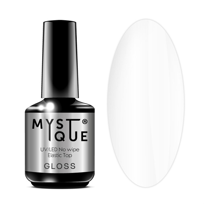 Топ для ногтей Mystique Gloss без липкого слоя, 15 мл MstT - фото 556327