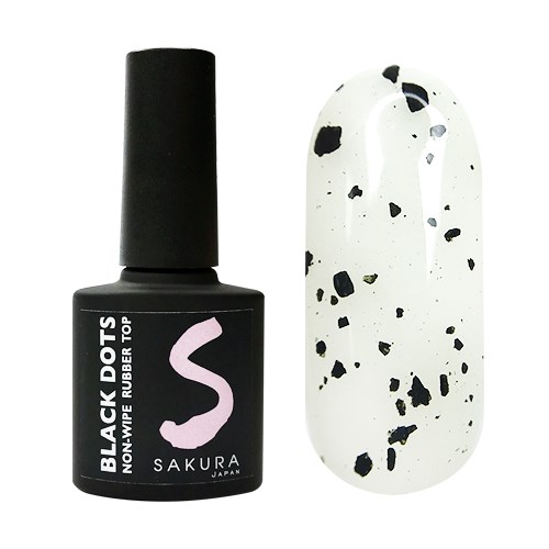 Топ для ногтей Sakura Black dots size L, 8 мл sbdl. - фото 556422