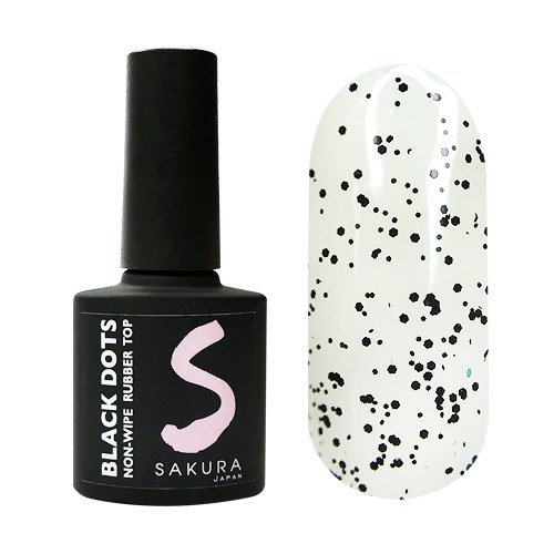 Топ для ногтей Sakura Black dots size M, 8 мл sbdm. - фото 556430
