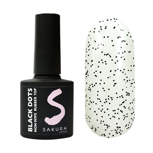 Топ для ногтей Sakura Black dots size S, 8 мл sbds - фото 556438