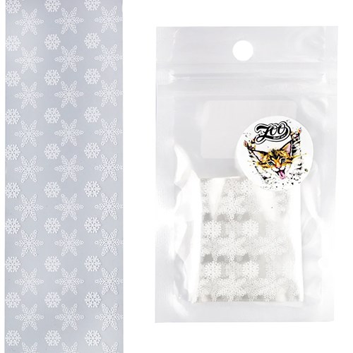 Фольга переводная Zoo Nail Art №1458 новогодняя прозрачная белая, 4*50 см zn/1458 - фото 558716