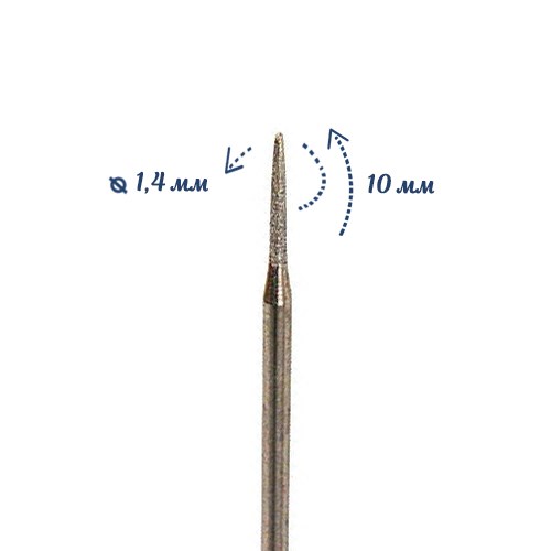 Фреза алмазная IRISK средняя (синяя) насечка, Ø0,14 см, игла  Б807-03 - фото 559414