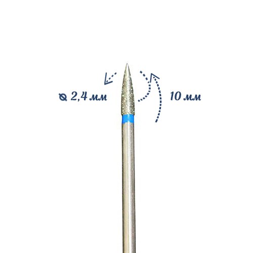 Фреза алмазная Robin Nails средняя (синяя) насечка, Ø0,24 см, конус gr/A-17 - фото 559542
